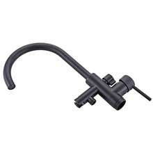 Grifo de bañera con ducha de mano, caño giratorio de 360°, 2 modos de funcionamiento, mezclador independiente, grifo de bañera de isla para baño, estilo moderno, negro