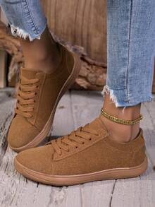 1 para damskich, codziennych trampek ze skóry PU, szeroki krój