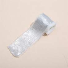 1 卷 4 厘米 * 5 码人造毛皮金属饰边丝带，碎边，适合 Ins 风格花束、婚礼装饰、流苏和蝴蝶结配饰