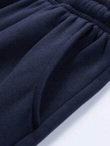 New Men's Casual Sweatpants, Loose Fit Drawstring Waist Thermal Lined Joggers, Versatile For Autumn/Winter - Blue - View 6