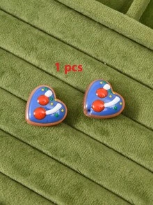 1/5/8/10 件多色多巴胺心形波尔卡圆点手绘玻璃珠，适用于 DIY 项链、手链、耳环、钥匙扣、手机挂绳，男女通用