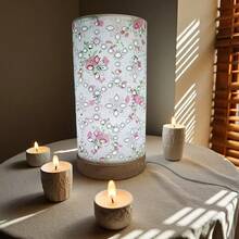 1 Peça Abajur de Tecido Floral Alimentado por USB, Ajuste de Cor e Brilho, Adequado para Quarto, Sala de Estar, Escritório, Dormitório, Banheiro, Cria Facilmente o Ambiente Desejado, Ótimo Presente