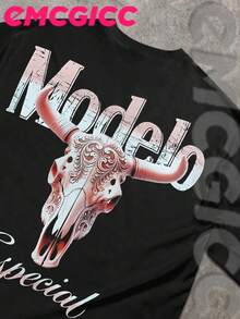 EMCGICC Manfinity Y2k Long Sleeve Shirts ,Graphic T Shirt Cotton 250g,Fashionable Hip-Hop For Men -  Long Sleeve T-Shirts, Funny Vintage Shirts,Regular Fit, Street Style, Digital Print,  Ideal Gift - 黑色 - 查看 3