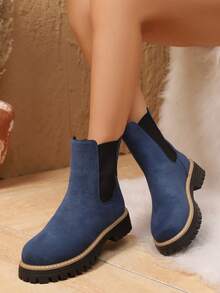 Damen Lässig Slip-On Knöchelstiefel, vielseitig für den täglichen Gebrauch