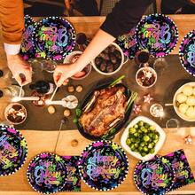 96 Pcs Neon Birthday Party Supplies 350 GSM Colorful Graffiti Paper Plates And Napkins Tableware Sets Glow In The Dark Decorations Favors For Baby Shower Rainbow Birthday Party Serves 24