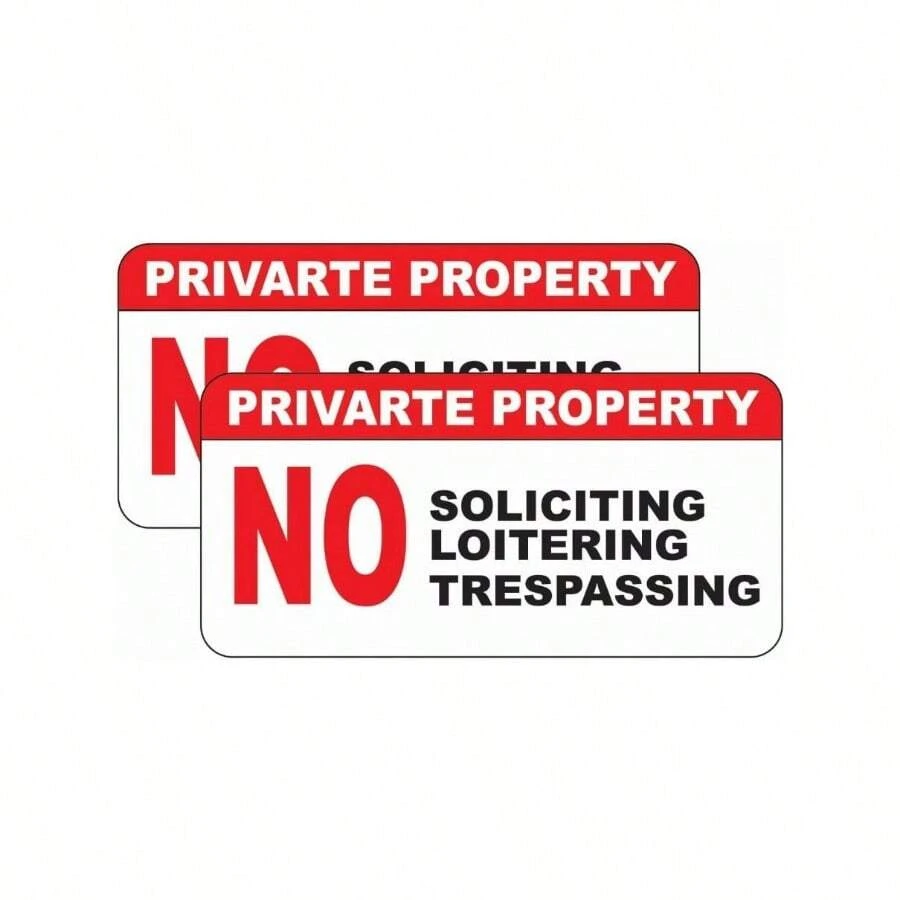 - Pack Of - 2 Private Property No Soliciting No Loitering No Trespassing Vinyl Deca Sticker L Car Laptop Van Trucks Motorcycle Bumper Window Any Smooth Surface Size 5x5 Inch - 多 - 查看 1