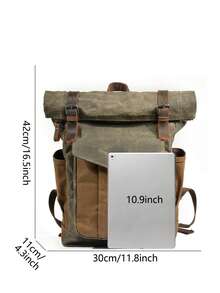 Mochila estilo vintage americano, mochila de regalo para vacaciones, bolsa de lona encerada, bolsa de lona casual para viajes, senderismo y portátil