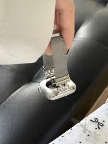 1条闪亮钻石不锈钢装饰手链，时尚百搭，兼容多种表带，男女皆宜，运动风格，尺寸：38mm、40mm、41mm、42mm、44mm、45mm、46mm、49mm，兼容Ultra 10/9/8/7/6/5/4/3/2/1 SE系列 - 銀色 - 查看 2