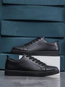 Men's Fashion Casual Sneakers, Warm And Simple Sports Shoes - Black - View 3