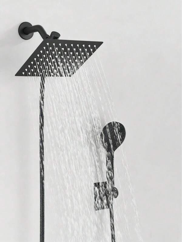 Shower Head With Handheld Spray, High-Pressure 8-Inch Rain Shower Head Set