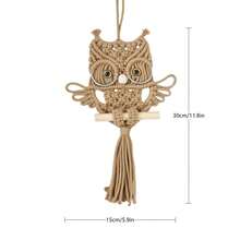 1 szt. makrama ścienna, gobelin w stylu boho, ręcznie tkana dekoracja ścienna z sową