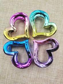 6pcs/4pcs/3pcs/2pcs/1pc New Metallic Dual-Tone Heart Shaped Hair Clips, Sweet Hairpin For Bun, Everyday Wear Cute Hair Accessories Winter Hair Clutch Elegant Claw Clips