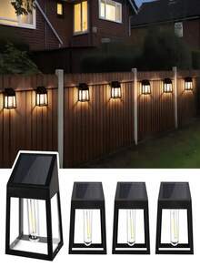 4-Pack Solar-Powered Outdoor Lights With Auto On/Off, 200mah,High Quality, Solar Garden Lights For Pathway, Patio, Deck, Yard - No Wiring Needed, Energy-Efficient Solar Lighting For Halloween, Christmas, Year-Round Decor - Easy Installation - Outdoor Solar Wall Lights - 查看 12