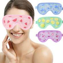 Mască de ochi cu model de fructe, cu gheață - pernuță reutilizabilă cu gel pentru ochi, răcoritoare vara, compresă rece și compresă caldă, oferind relaxare moale în timpul odihnei în timpul zilei și al călătoriilor - design ușor și portabil.