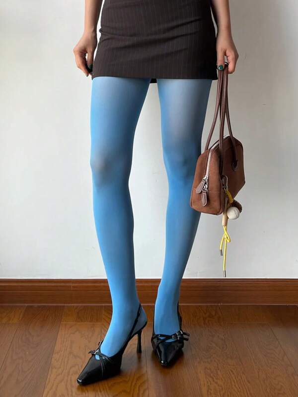 1 Pair Women's Shimmery Aurora Black Stockings/Pantyhose, Colorful Sexy Thin Anti-Snag Sheer Glossy Tights, Durable And Highly Transparent Leg Enhancer, Suitable For Daily Wear, Dates, Outings, Summer Leggings