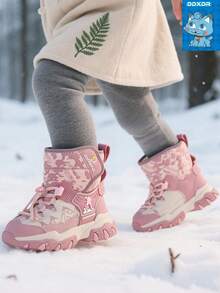 A Pair Winter Boots For Kids Girl Warm Plush Lining Waterproof Anti-Slip Snow Boots For Kids Girl Slip-On Design Suitable For Toddlers And Older Kids. Ideal For Snow Play, Rainy Day Outings, School, And Daily Casual Occasions.