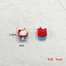Sanrio Beads Of Dopamine Drip Oil Alloy Hand-Painted Large Hole Beads DIY Bracelet Cute KT Apple Versatile Accessories Finished Product