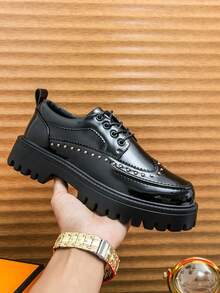 Giày lười Penny da sang trọng cho nam, giày đế bằng dệt rơm giản dị có dây chun tiện lợi, giày trang trọng để mang hàng ngày, đám cưới, tiệc, văn phòng, các dịp kinh doanh vào mùa xuân và mùa thu - màu đen - Xem 8