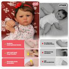 KIMERRY Reborn Baby Dolls Silicone Full Body Sunny - 22 Inch Cute Soft Realistic Baby Doll Poseable Smiling Real Life Baby Dolls With Complete Accessories For 3+ Years Old Gifts, Pretend Play - 白色 - 查看 5