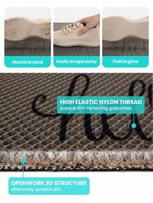 DAJIANG 1 件加厚 PVC 橡胶门垫，带弹性网眼，防滑防水，适合室内外使用，易于清洁（仅限手洗），适用于家庭和商业场所，多种尺寸可选，圣诞装饰厨房地垫 - 彩色 - 查看 8