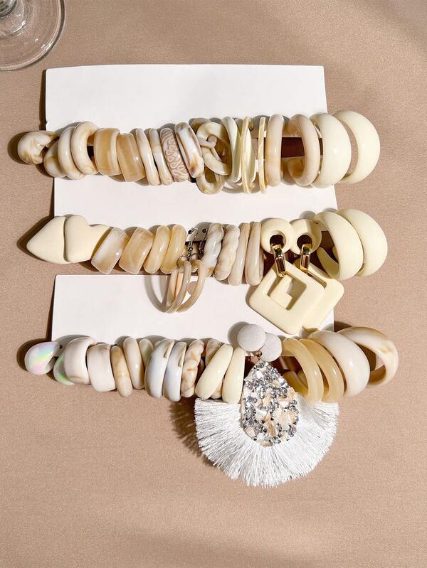 Set de 1-28 pares de aretes de moda exagerados con diseños geométricos retro y naturales de acetato y acrílico, en colores aleatorios, adecuado para mujeres, Día de la Madre, San Valentín, Navidad y uso diario