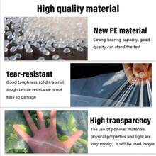 Heavy Duty Clear Tarps With Buckles - Plastic Snow Forest Design, Waterproof, Tearproof And Windproof, Garden Clear Polyethylene Tarp, Snowproof Plant Cover, Insulated Shed Cloth With Grommets For Car Covers, Porches, Patios, Awnings And Outdoor Camping, Outdoor Waterproof Cover
