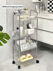 1/2/3/4-poziomowy akrylowy wózek na kółkach, przezroczysty organizer do łazienki, przezroczysta organizacja pralni, mobilny regał wielofunkcyjny, wózek narzędziowy do biura, salonu, prezentów świątecznych i noworocznych (z wyłączeniem przedmiotów na półce)