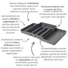 Porta Talheres Organizador De Gaveta Com Extensor Duplo