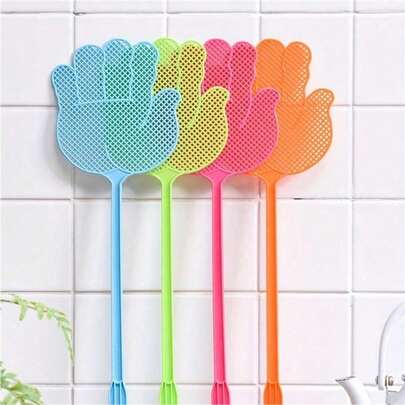 1 Creative Palm Fly Swatter, Mosquito Swatter, Random Color, Household Daily Fly Killer, Suitable For Home, Indoor And Outdoor, Classroom, Office