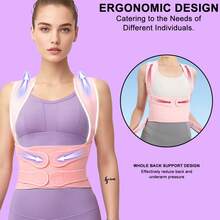 Đai hỗ trợ lưng unisex - Thoải mái khi đeo, thoáng khí tốt, thiết kế hở vai, cải thiện tư thế hiệu quả, đai hỗ trợ lưng nữ, đai chỉnh tư thế lưng nữ, đai chỉnh tư thế lưng cỡ lớn dành cho nữ, dụng cụ chỉnh tư thế, đai chỉnh tư thế lưng, đai chỉnh tư thế lưng, ngăn ngừa gù lưng, căn chỉnh cột sống, kích thước có thể điều chỉnh, thiết kế công thái học, chất liệu nhẹ, mềm mại, phù hợp cho nhân viên văn phòng. - Hồng - Xem 6