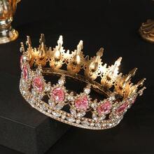 1pc Luxury Diamond Crystal Princess Bridal Crown,Shining Round Headpiece For Women,For Birthday Wedding Party Exquisite Elegant Women Decoration Crown Headpiece - Multicolor - View 14