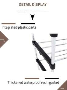 8 niveles Organizador de zapatos multicapa simple, fácil de instalar - Negro - Ver 6