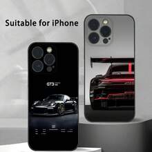 Custodia per telefono in silicone opaco nero, stile Luxury Sport GT3-RS Auto-911, per serie 16-7 - Custodia posteriore morbida e opaca