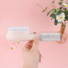 1pc Rhinestone Decor Detangling Comb, Lightweight Luxury Expandable Anti-Static Hair Brush, Self-Cleaning Magic Comb