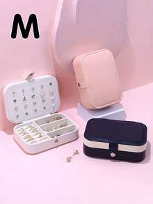 Dwuwarstwowa szkatułka na biżuterię dla kobiet i dziewcząt, organizer na biżuterię ze skóry PU z zamkiem, wyjmowana tacka, stojak na biżuterię na naszyjniki, kolczyki, bransoletki, pierścionki, zegarki