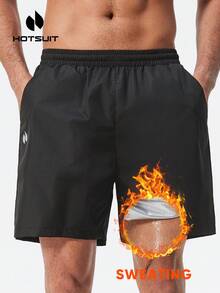 HOTSUIT Men's Sauna Shorts, Suitable For Gym Workouts And Sports - Black - View 2