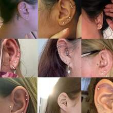 6 pares de pendientes de garra de 2 mm, pendientes de moda de acero inoxidable hipoalergénicos con circonita sintética, set de joyas unisex con múltiples orificios, pequeños y brillantes pendientes de hueso para Navidad, Carnaval, Festival de Primavera