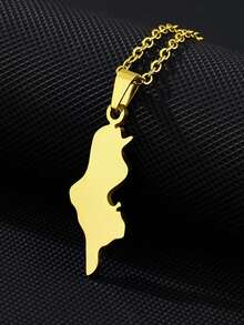1pc Women's Elegant Stainless Steel Smooth Pendant Necklace, Versatile Design Suitable For Various Styles