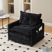 Swivel Chair - Black + Chenille - View 8