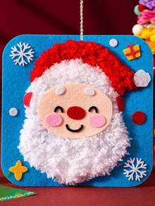 1 Set Kids Handmade Sewing Fun Kit, Christmas Handcraft Toy, Christmas Small Gift, Santa Claus, Snowman, Christmas Tree, Reindeer, Gingerbread Man, Creative Cartoon, Knitted Embroidery Painting, Craft Kit, Educational DIY Materials