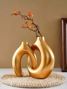 Design geometric pentru cupluri, combinație de vaze, combinație confortabilă, rotundă, boemă, gogoașă modernă, vază decorativă minimalistă nordică, potrivită pentru decorarea modernă a mesei de acasă, decorarea dormitorului, estetică, vază modernă, vază boemă, vază rotundă, vază gogoașă, vază neutră, decorare interioară