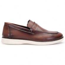 Modern Péforte Moccasin With Light And Soft Tennis Sole - Rust Brown - View 2