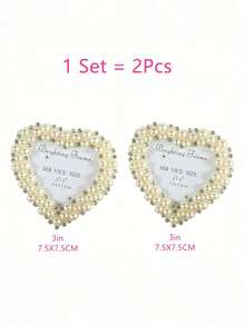 1/2pcs Bright Faux Pearl Decor Photo Frame, 3inch/6inch/7inch/8inch/10inch, Made Of Elegant ABS Plastic, Suitable For Room, Bedroom, Office Picture Display Stands, Home Decor (Randomly Included) - Beige - View 23