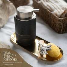 Ceramic Foaming Soap Dispenser - 300ml Large Capacity Facial Cleansing Bottle And Liquid Soap Dispenser For Kitchen Bathroom With Mousse Lotion Pump