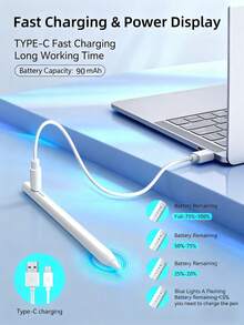 Rechargeable Stylus Pen Compatible With All Devices, USB Charging, Tilt Sensing, Anti-Mistouch, Magnetic Accessories, Precise Fine Tip, No Lag, Rechargeable Battery, Smart Magnetic Stylus Pen For Tablets - Multicolor - View 10