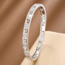 1件装时尚字母S形设计立方氧化锆镶嵌女士手链，休闲礼物 - 彩色 - 查看 11