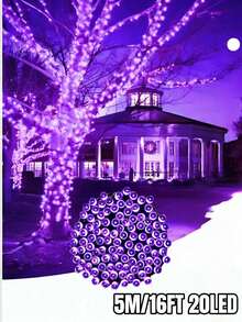 20/50/100/200 LED Solar Powered String Lights - 8 Modes, Solar Christmas Lights, IP65 Waterproof Fairy Lights, Suitable For Yard, Fence, Balcony, Party, Christmas Tree, Wedding, Garden Camping Decor, Perfect For Outdoor Christmas Garden Party (Warm White/White/Colorful/Purple) - Black - View 15