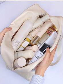 3pcs/1pc Travel Toiletry Bag, Large Capacity Makeup Bag, Waterproof Makeup Brush Organizer, Multi-Functional Cosmetic Storage Bag, Handbag, Bathroom Skincare Products Organizer, Suitable For Lipstick, Makeup Brushes, Makeup Pens, Eyeshadow, Mirror, Eyeliner, Lip Gloss, Skincare, Toothbrush, Toothbrush Cup, Soap, Shampoo, Comb, Watch, Phone, Necklace, Jewelry, Digital Products Storage