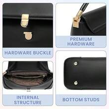 LOVEWE Brown Purses For Women Black Shoulder Purse Vintage Bags  Women's Red Small Tote Handbags - 黑色 - 查看 4