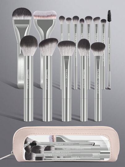 MAANGE 13/14/16pcs Professional Portable Makeup Brush Set, Includes 15pcs High-Quality Synthetic Hair Travel Makeup Brushes + 1 Storage Bag, Containing Foundation Brush, Powder Brush, Blush Brush, Concealer Brush, Highlighter Brush, Contour Brush, Nose Brush, Eye Shadow Brush, Eyebrow Brush, Eyeliner Brush, Detail Brush And Face Brush. Suitable For Home Or Travel, An Ideal Gift For Friends And Family.